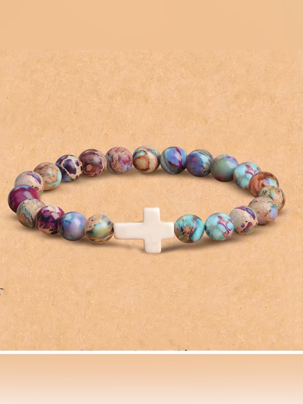 #2514**Faith Women multiple natural stone bead bracelet - Picture 3 of 17